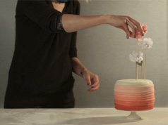 Pink gradient cake in Cakes recipes, preparation of the ingredients and step by step instructions of how to cook and bake